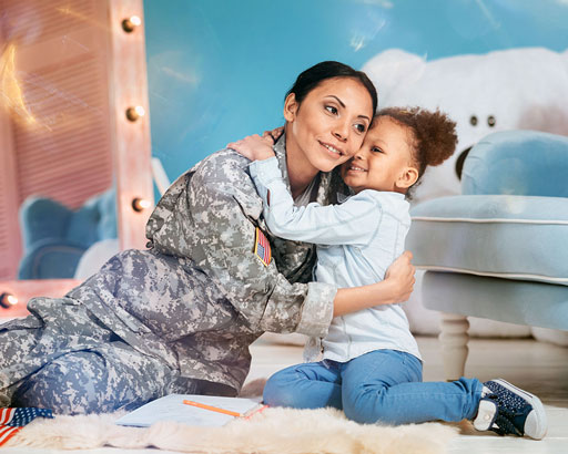 Military Mother and Daughter